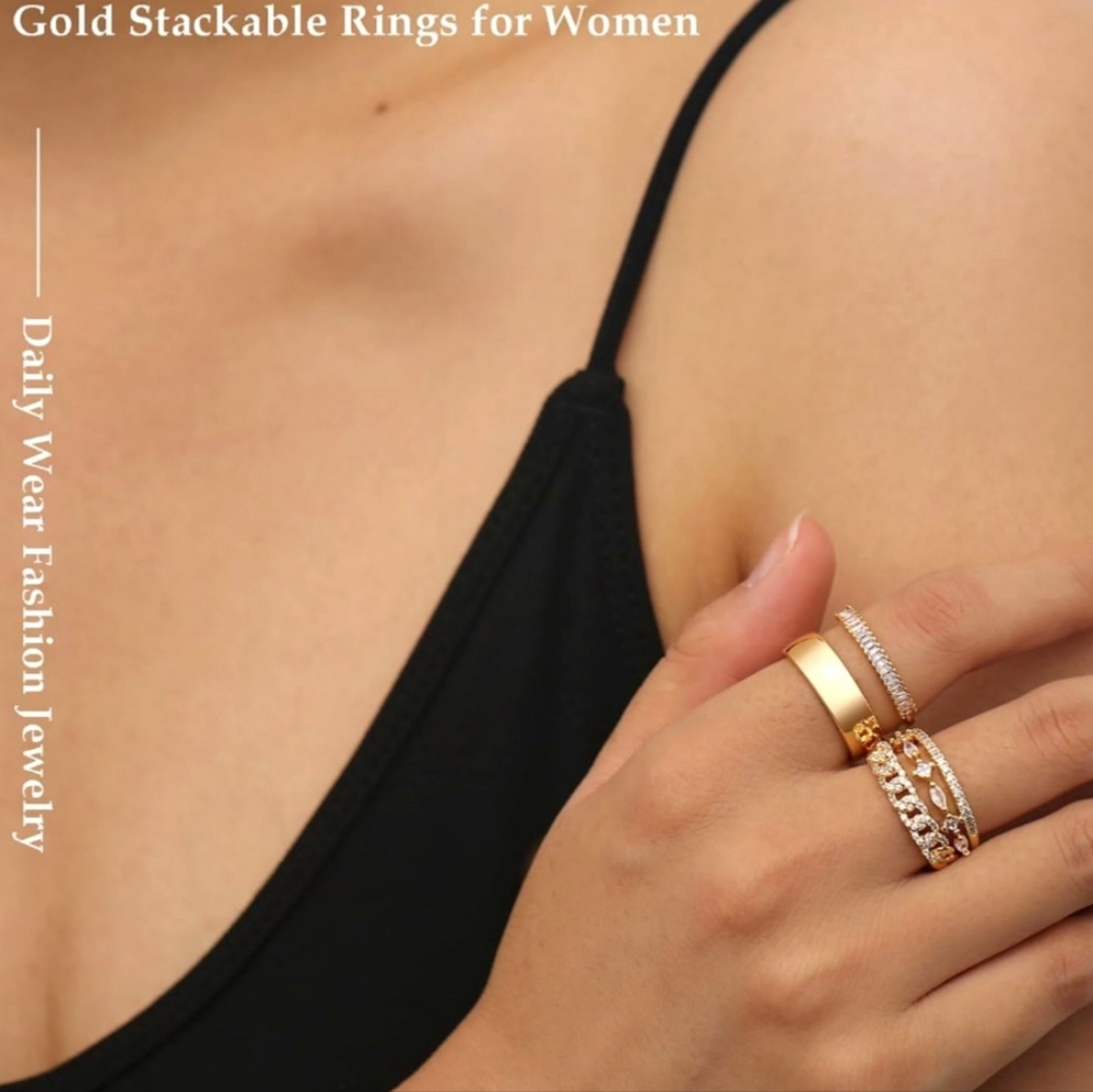 Stacking Band Rings 5PC - Picture 2 of 15